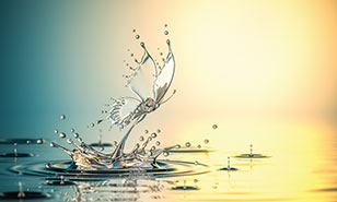 Sea butterfly bursts from the water