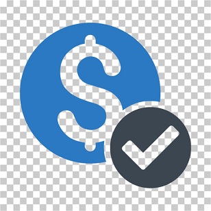 Dollar sign and check mark illustration