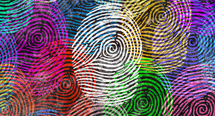 Multicolored fingerprints