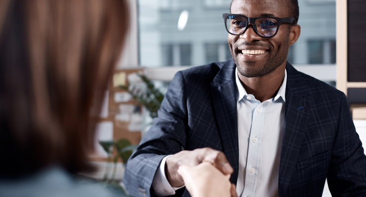 Young professional in a job interview
