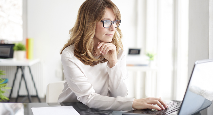 Woman working on computer