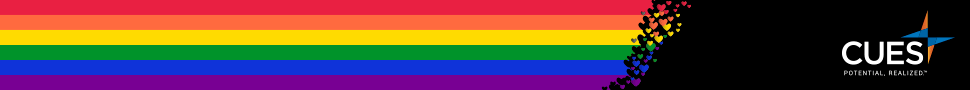 CUES celebrates pride month banner ad